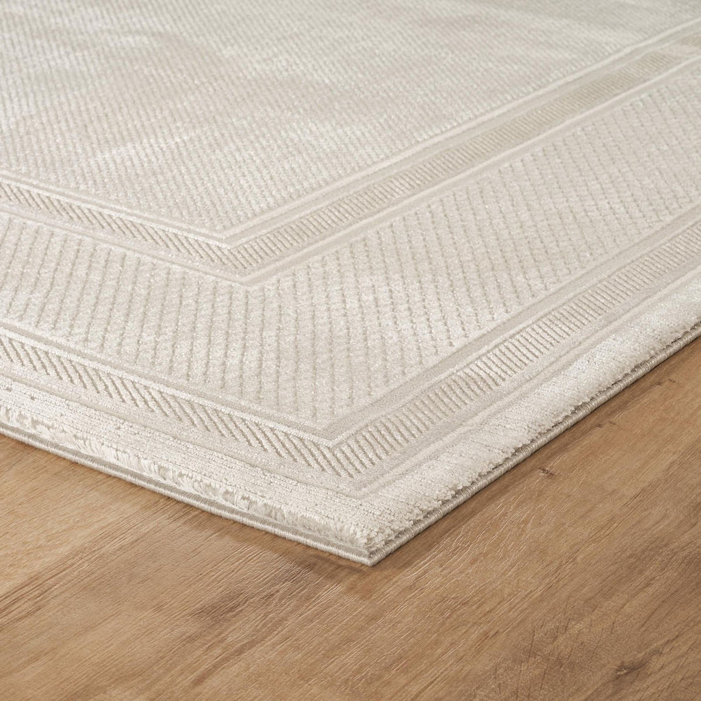 Olivia Border Grey Beige Rug