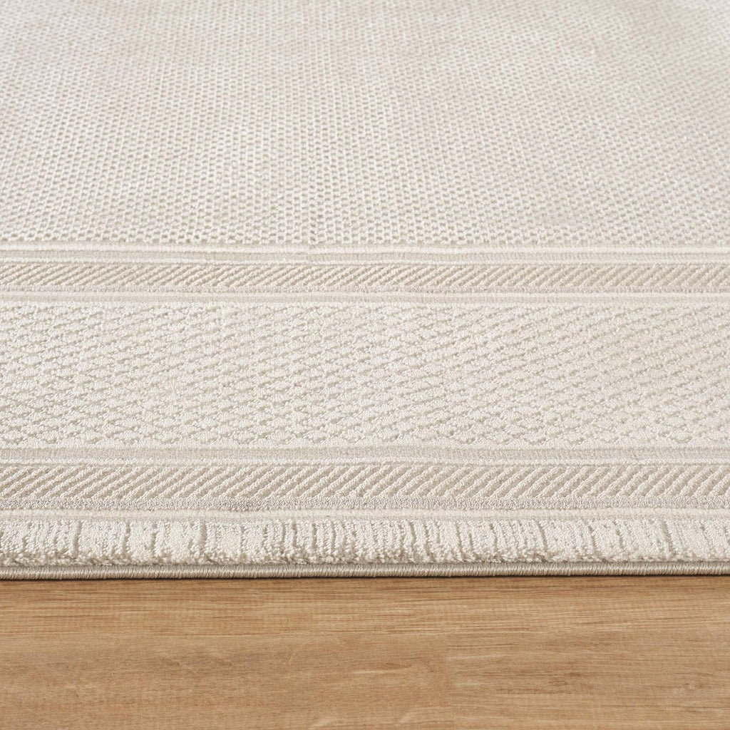 Olivia Border Grey Beige Rug