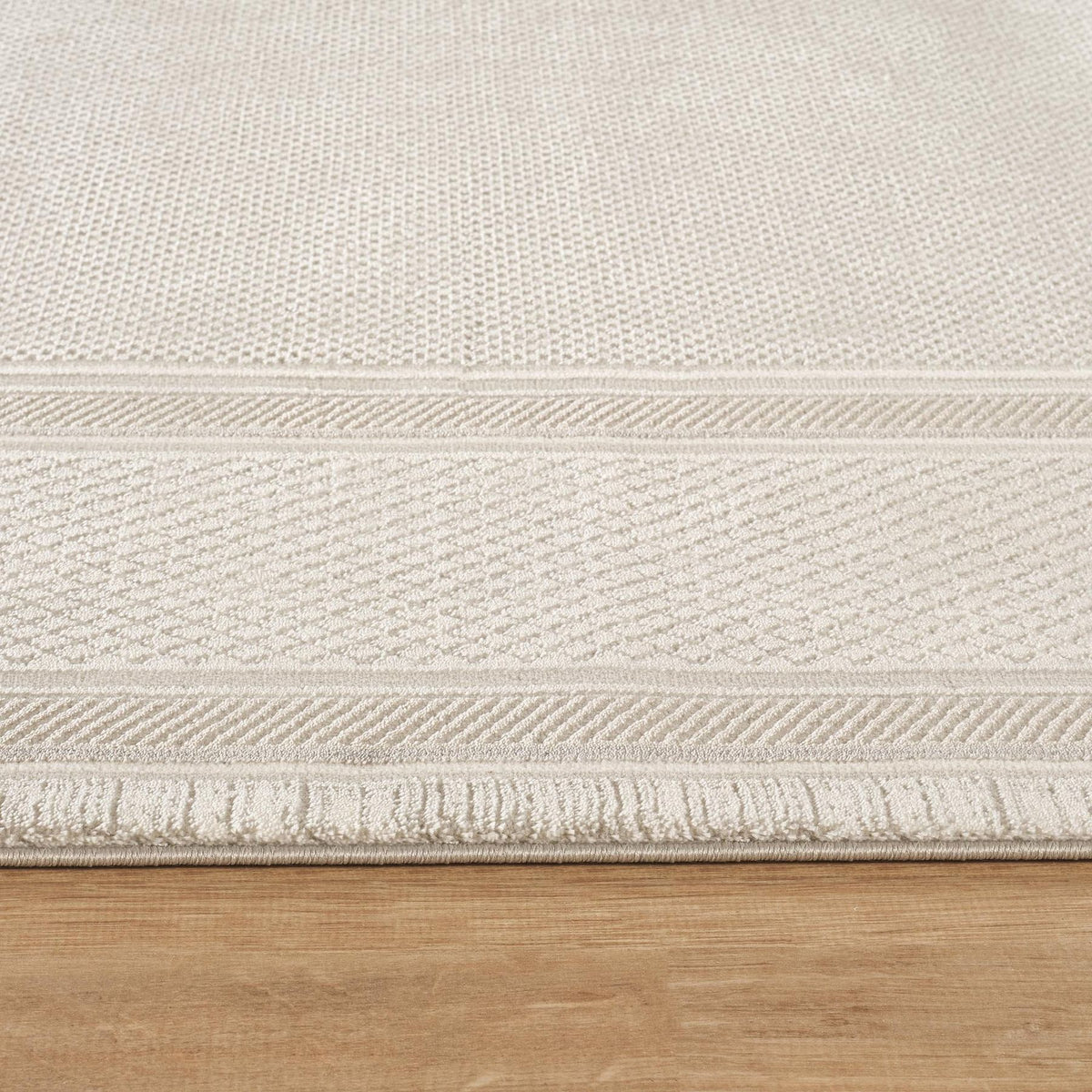 Olivia Border Grey Beige Rug
