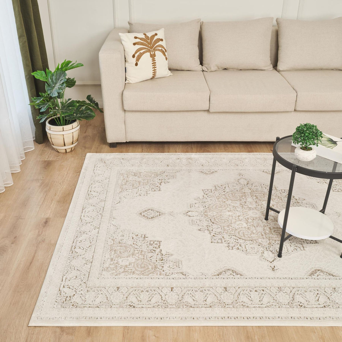 Olivia Medallion Khaki Rug