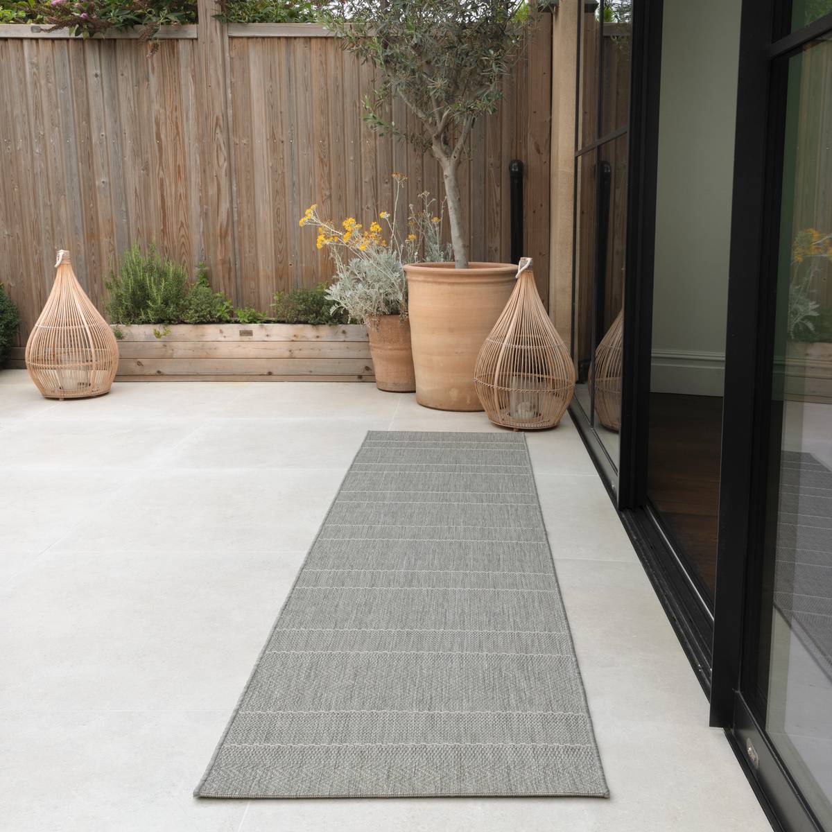 Patio Beige Stripe Rug