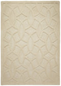 Priory Circles Beige Wool Rug