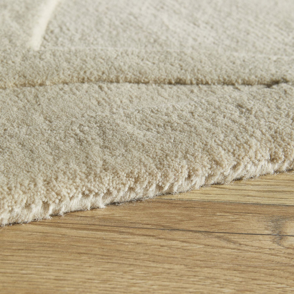 Priory Circles Beige Wool Rug