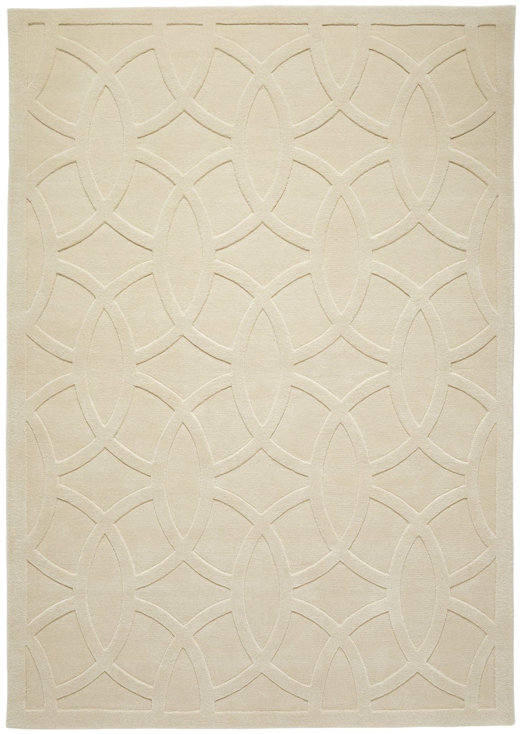 Priory Circles Ivory Wool Rug