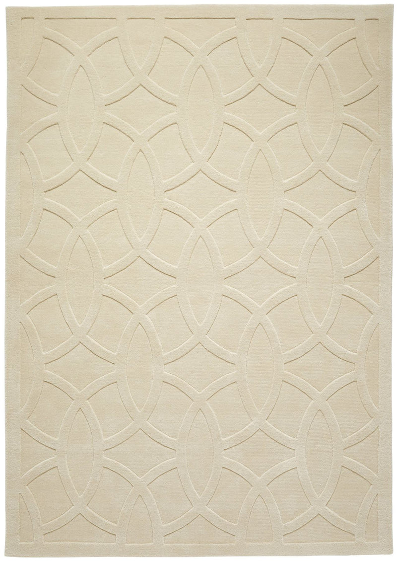 Priory Circles Ivory Wool Rug