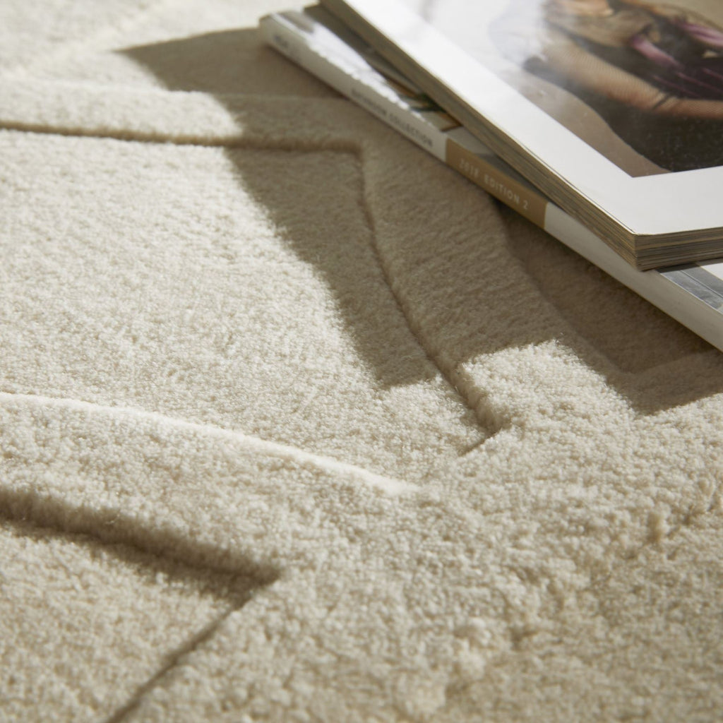 Priory Circles Ivory Wool Rug