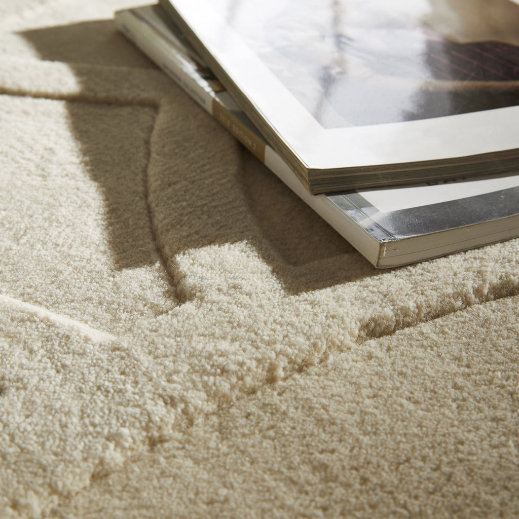 Priory Circles Ivory Wool Rug