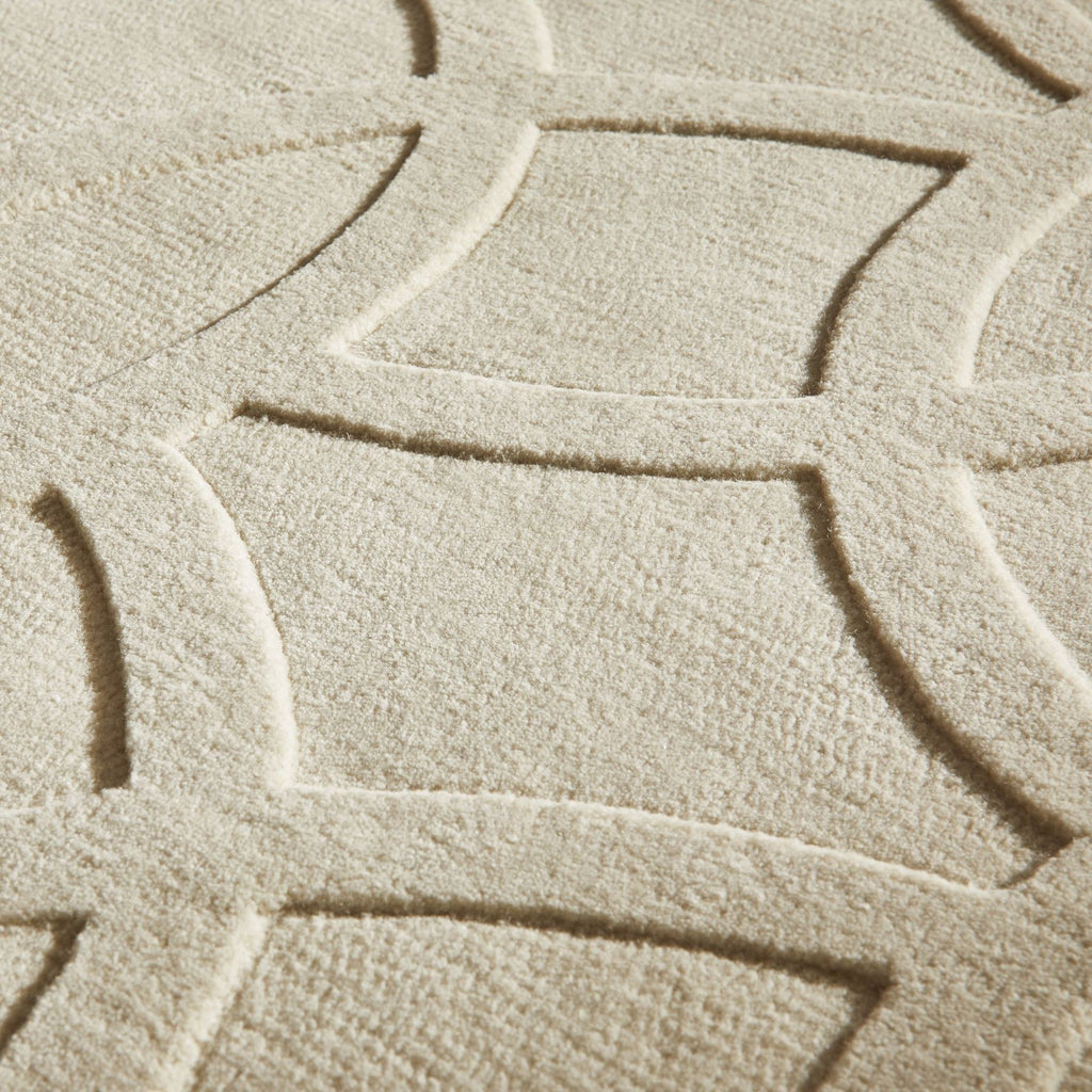 Priory Circles Ivory Wool Rug