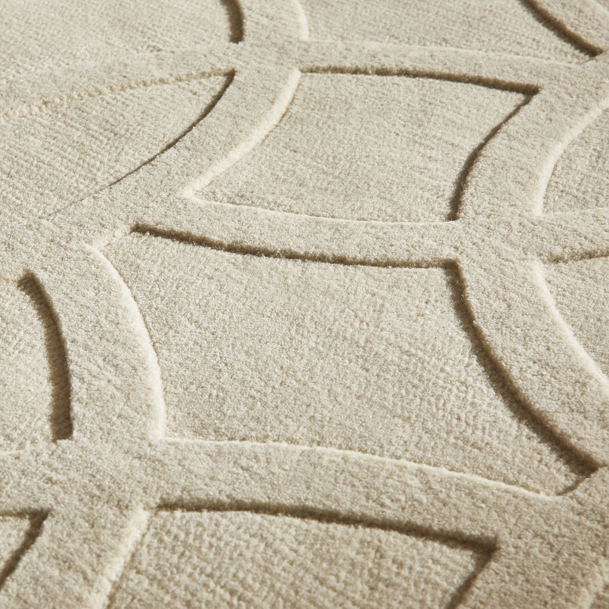 Priory Circles Ivory Wool Rug