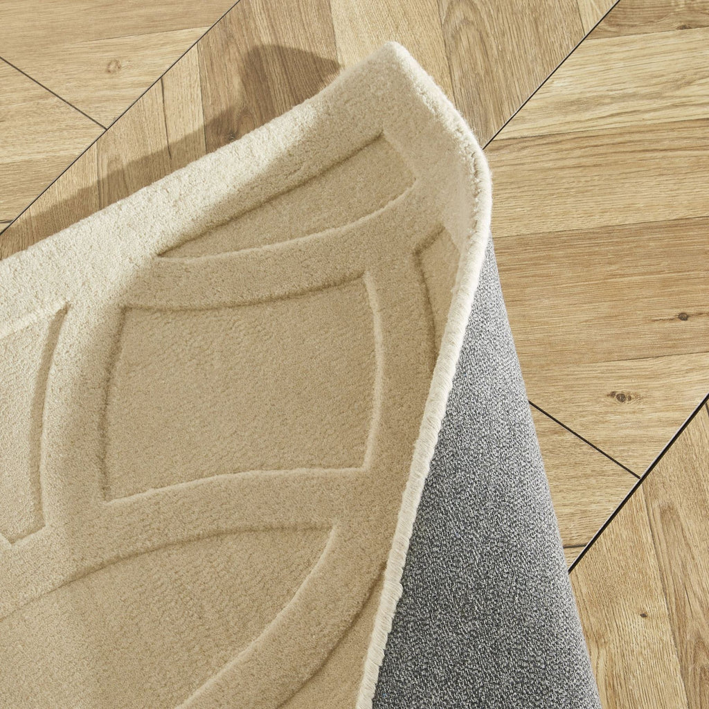 Priory Circles Ivory Wool Rug