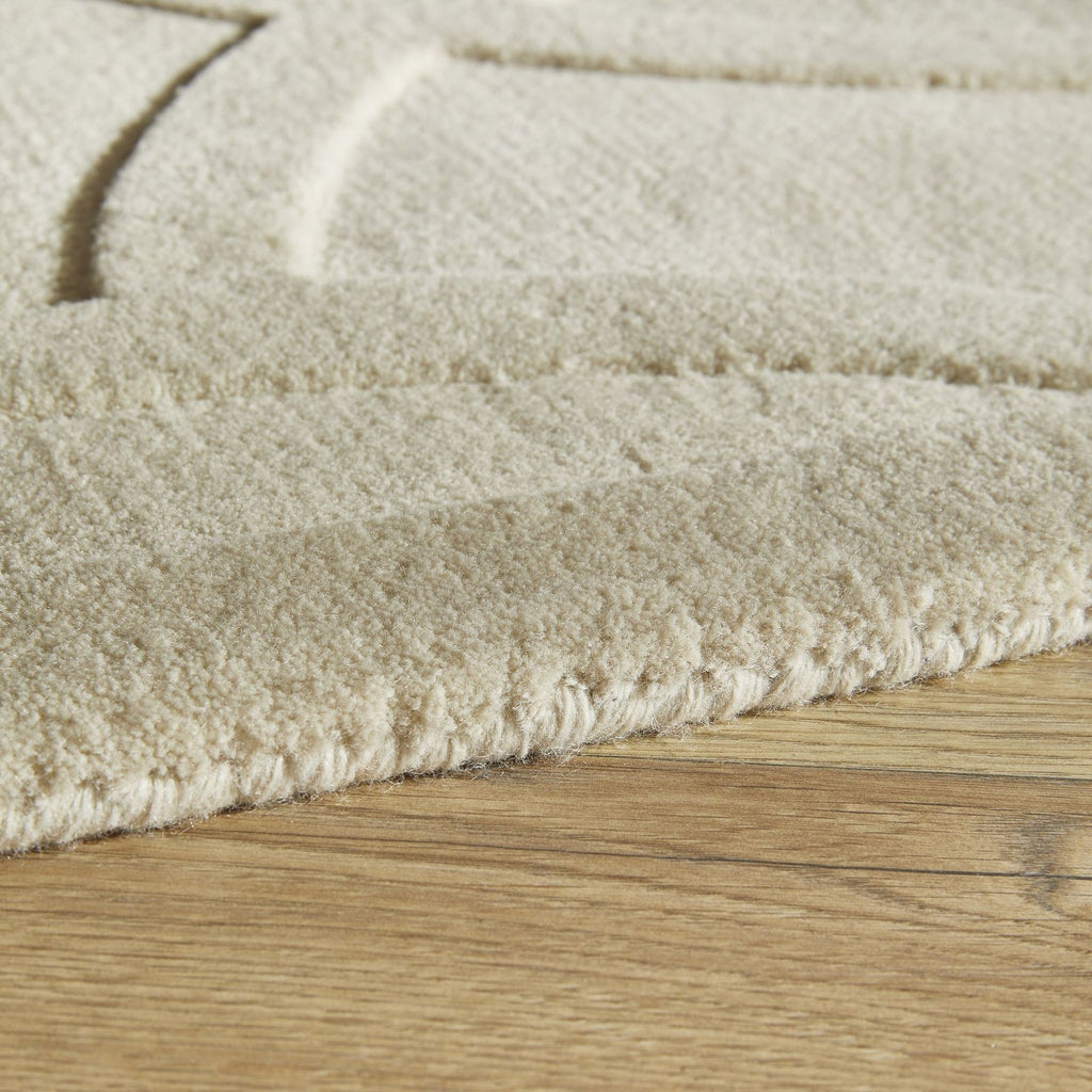 Priory Circles Ivory Wool Rug