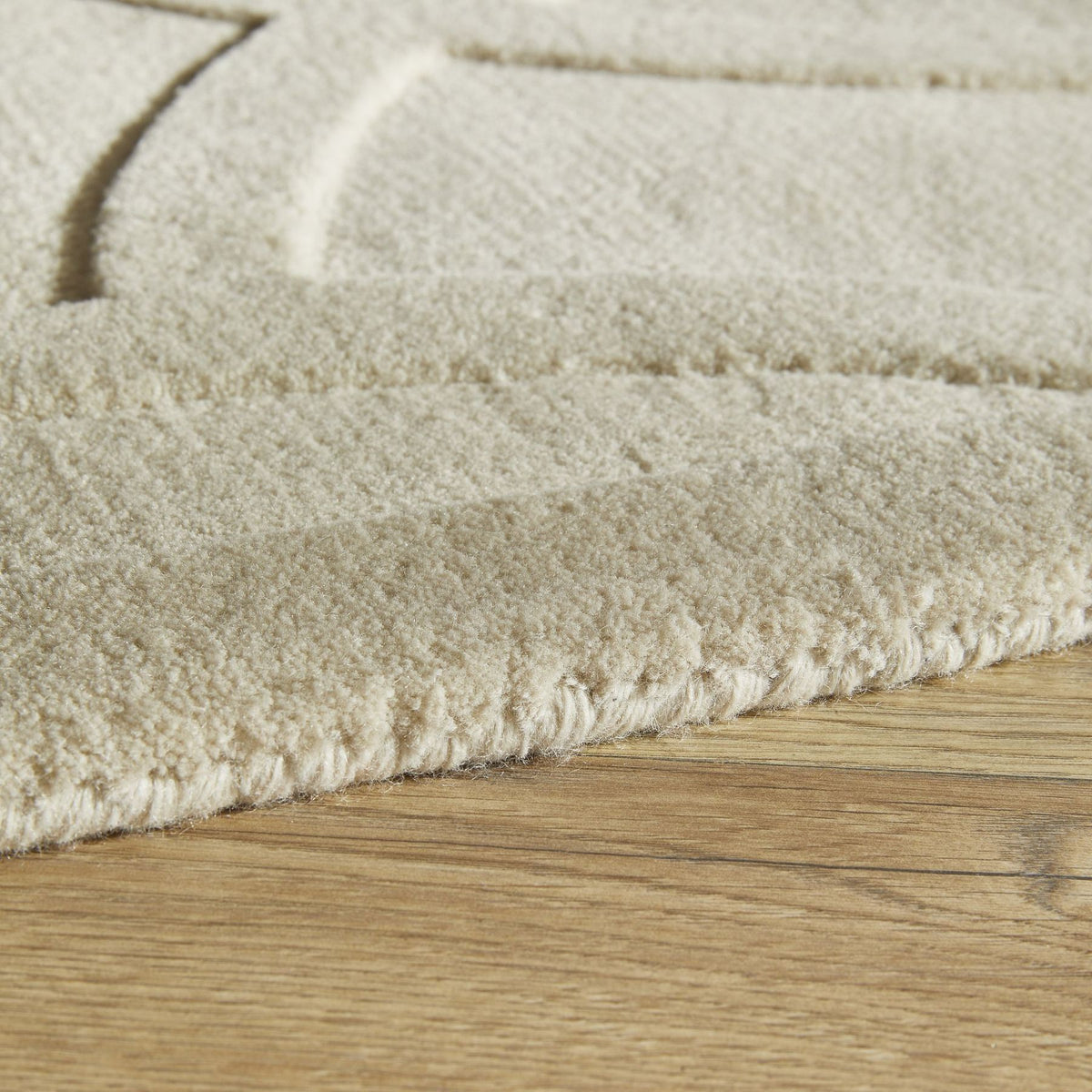 Priory Circles Ivory Wool Rug