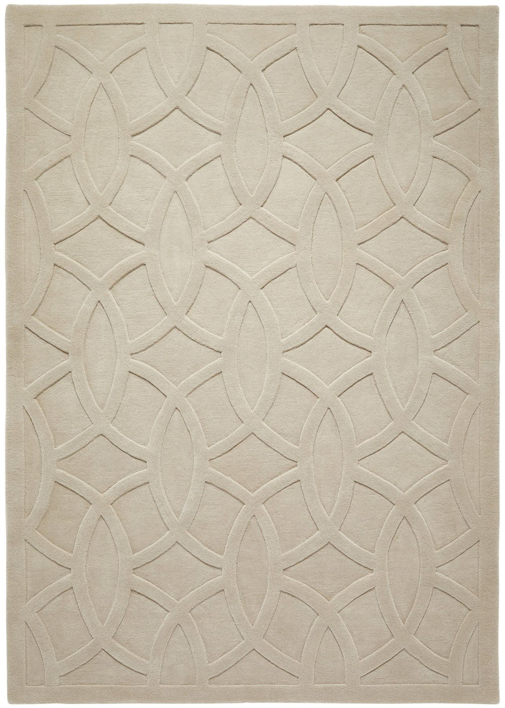 Priory Circles Taupe Wool Rug
