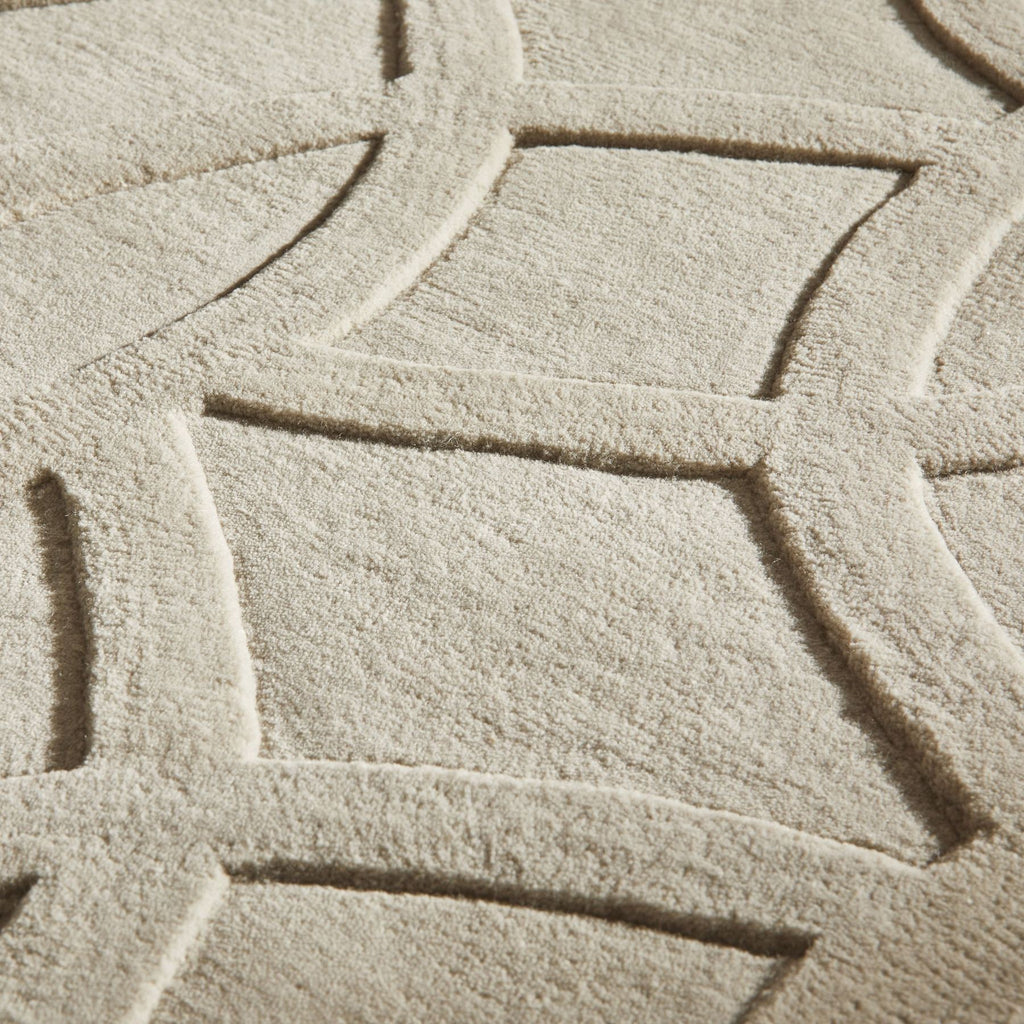 Priory Circles Taupe Wool Rug