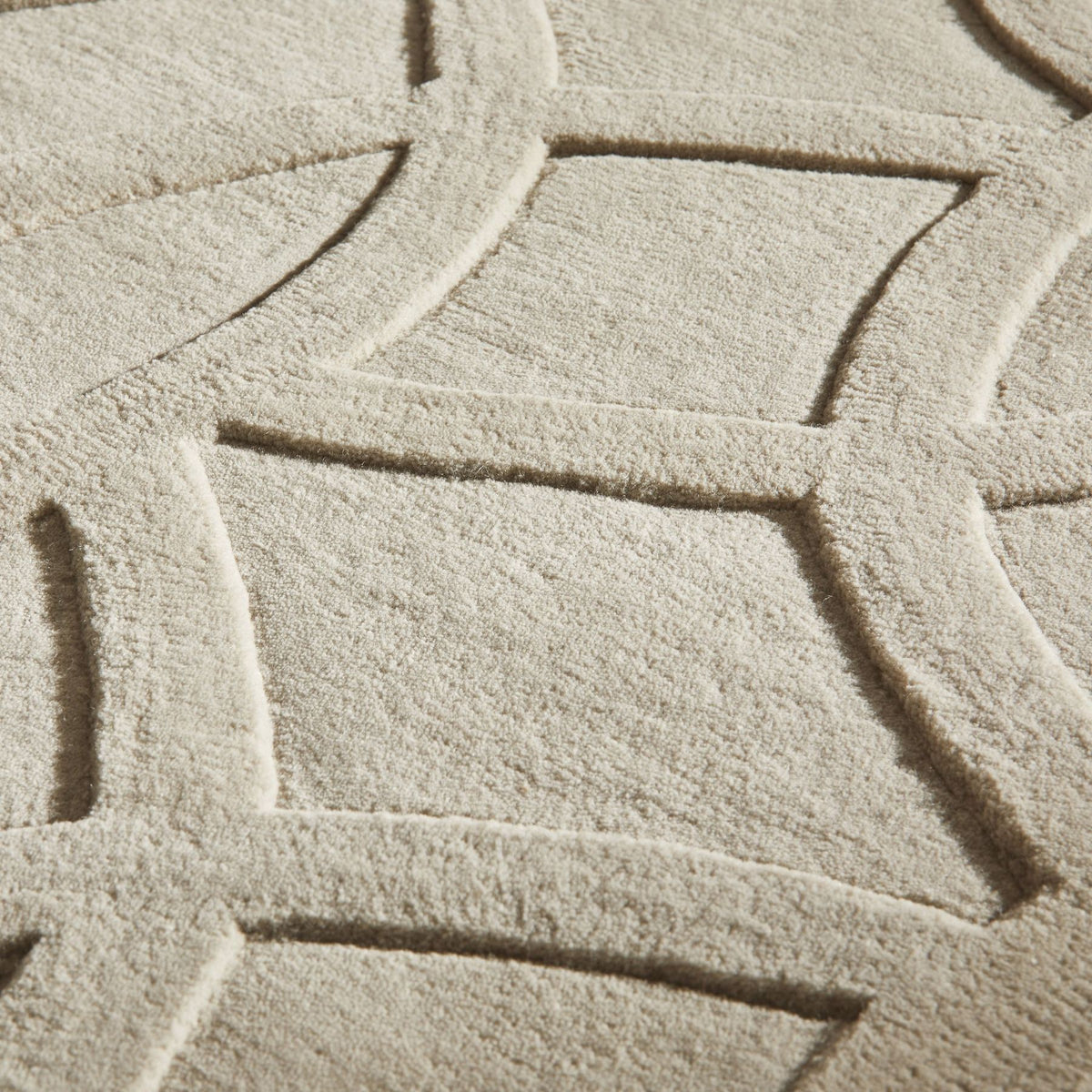 Priory Circles Taupe Wool Rug
