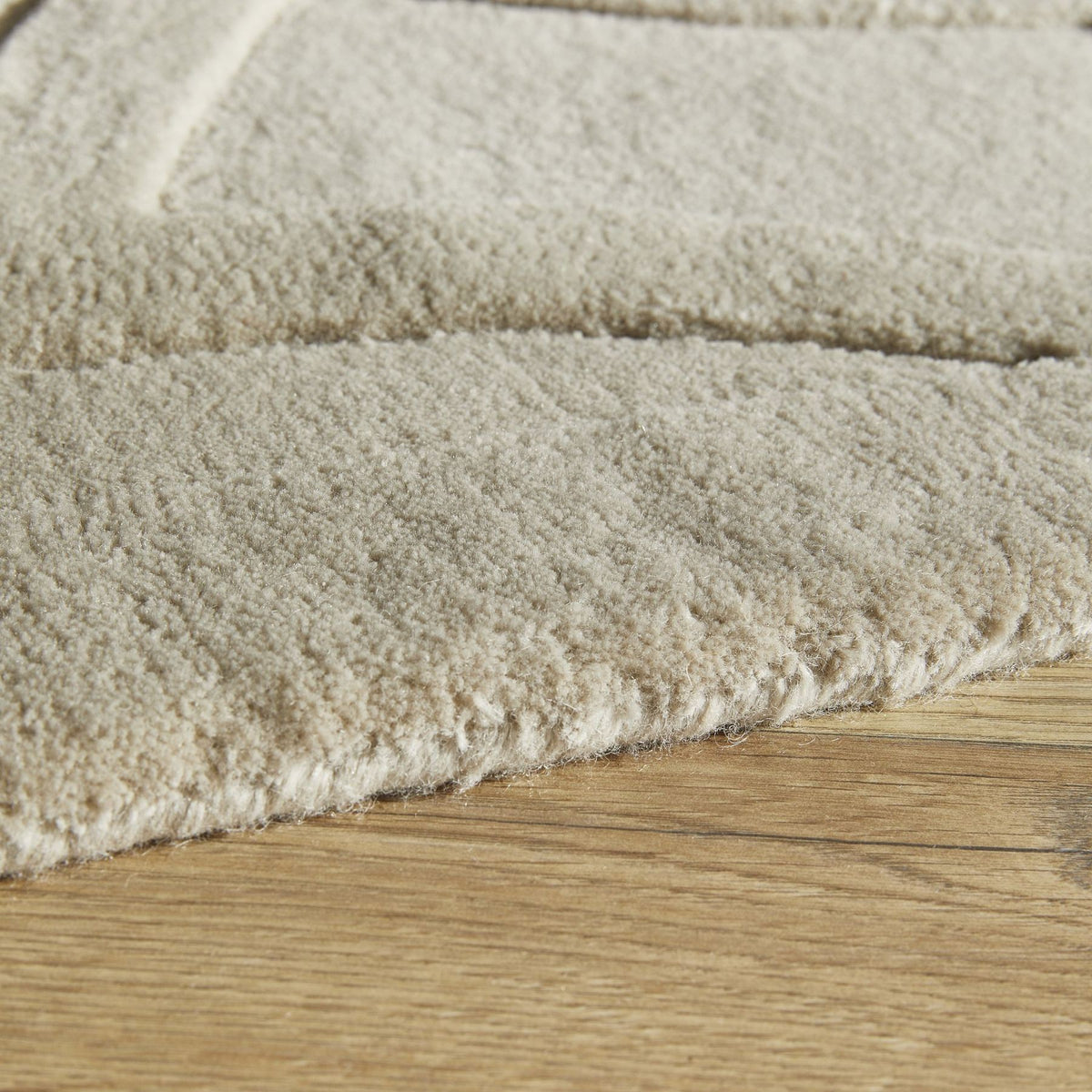 Priory Circles Taupe Wool Rug