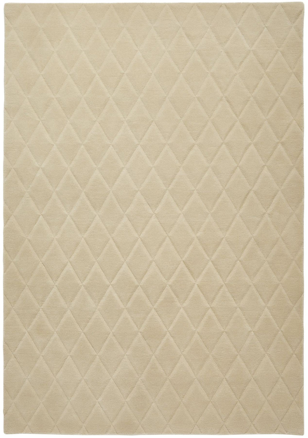 Priory Diamonds Beige Wool Rug