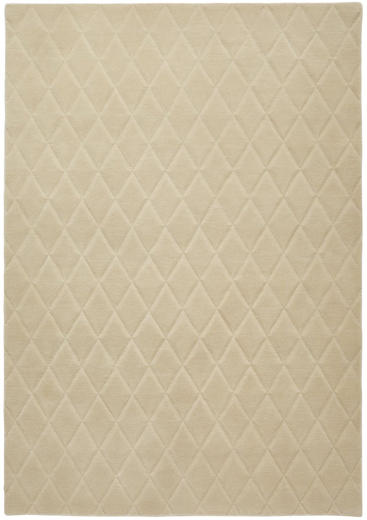 Priory Diamonds Beige Wool Rug