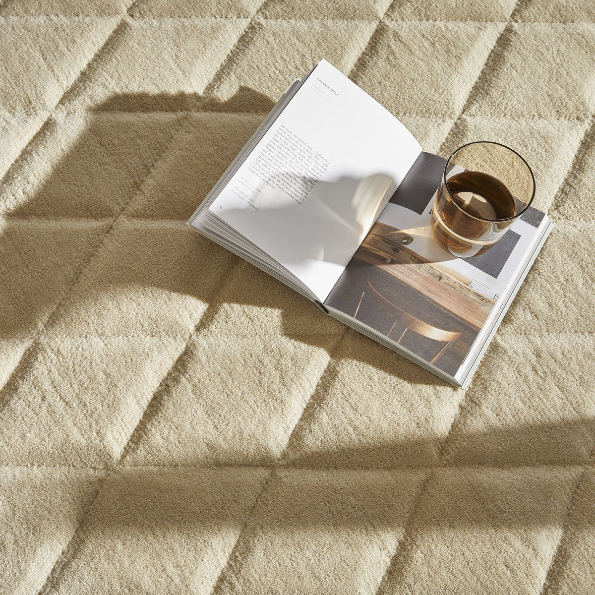 Priory Diamonds Beige Wool Rug