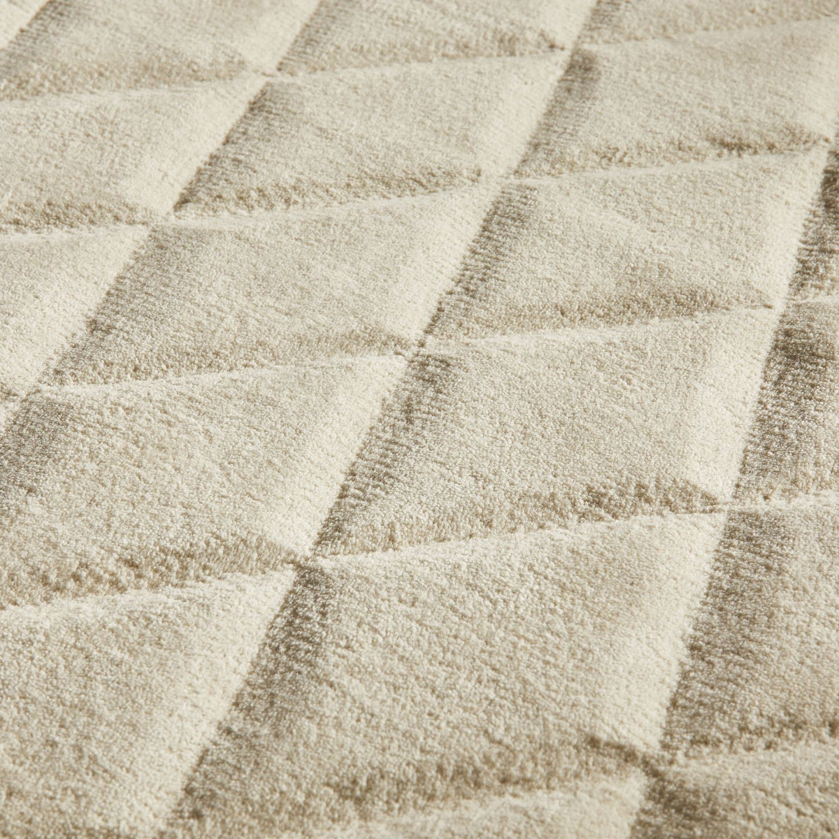 Priory Diamonds Beige Wool Rug