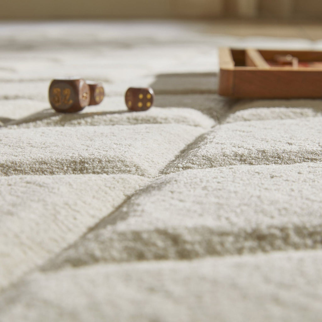 Priory Diamonds Ivory Wool Rug