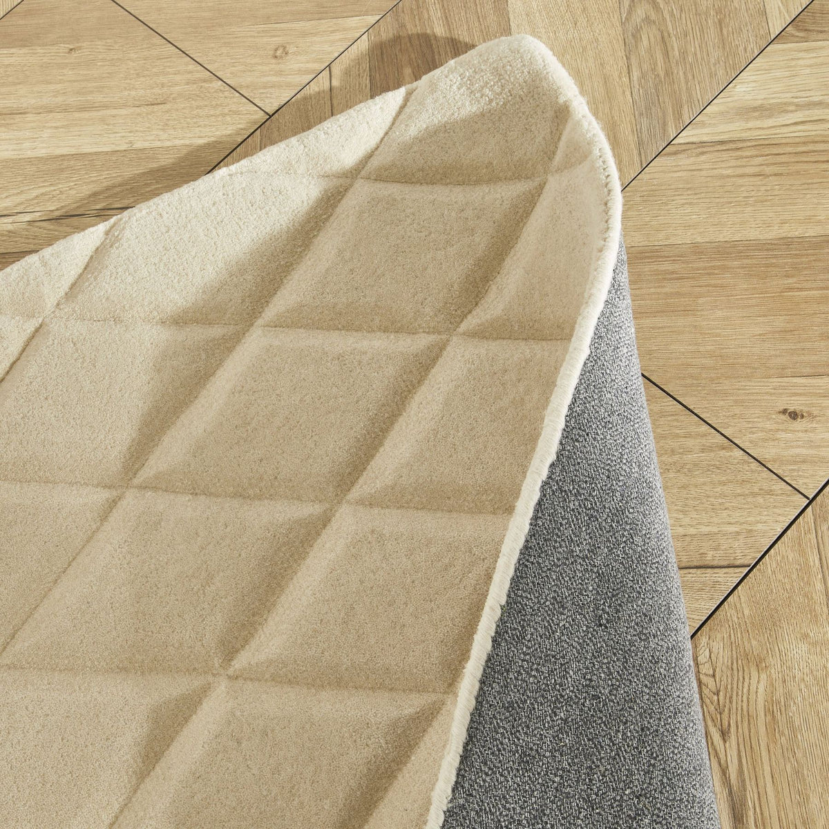 Priory Diamonds Ivory Wool Rug