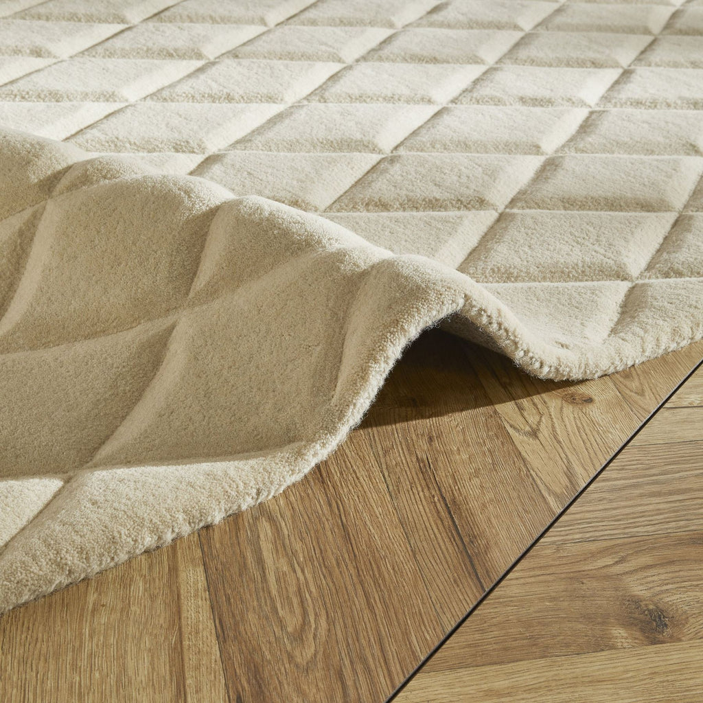 Priory Diamonds Ivory Wool Rug