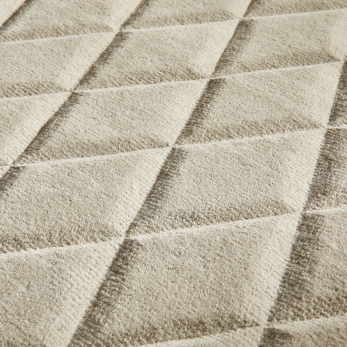 Priory Diamonds Taupe Wool Rug