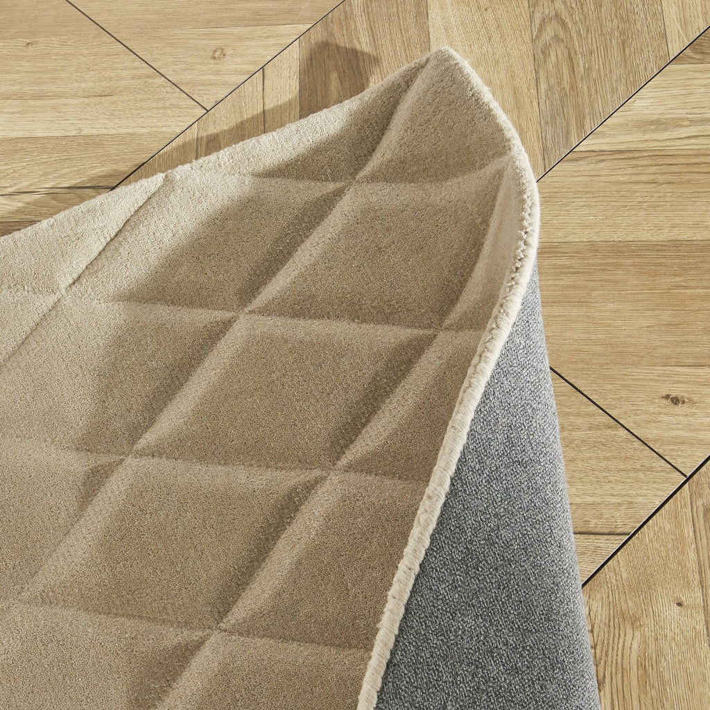 Priory Diamonds Taupe Wool Rug