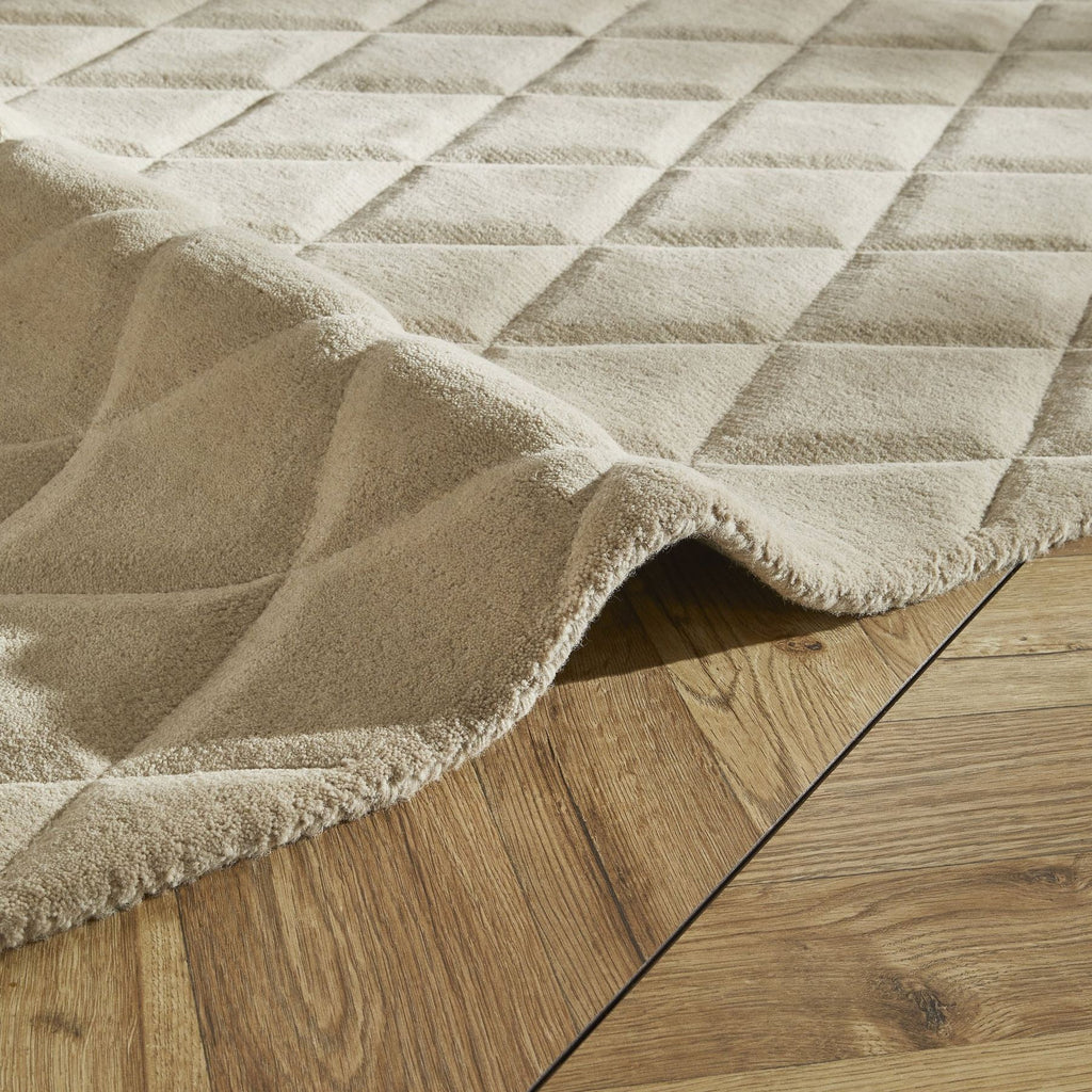 Priory Diamonds Taupe Wool Rug