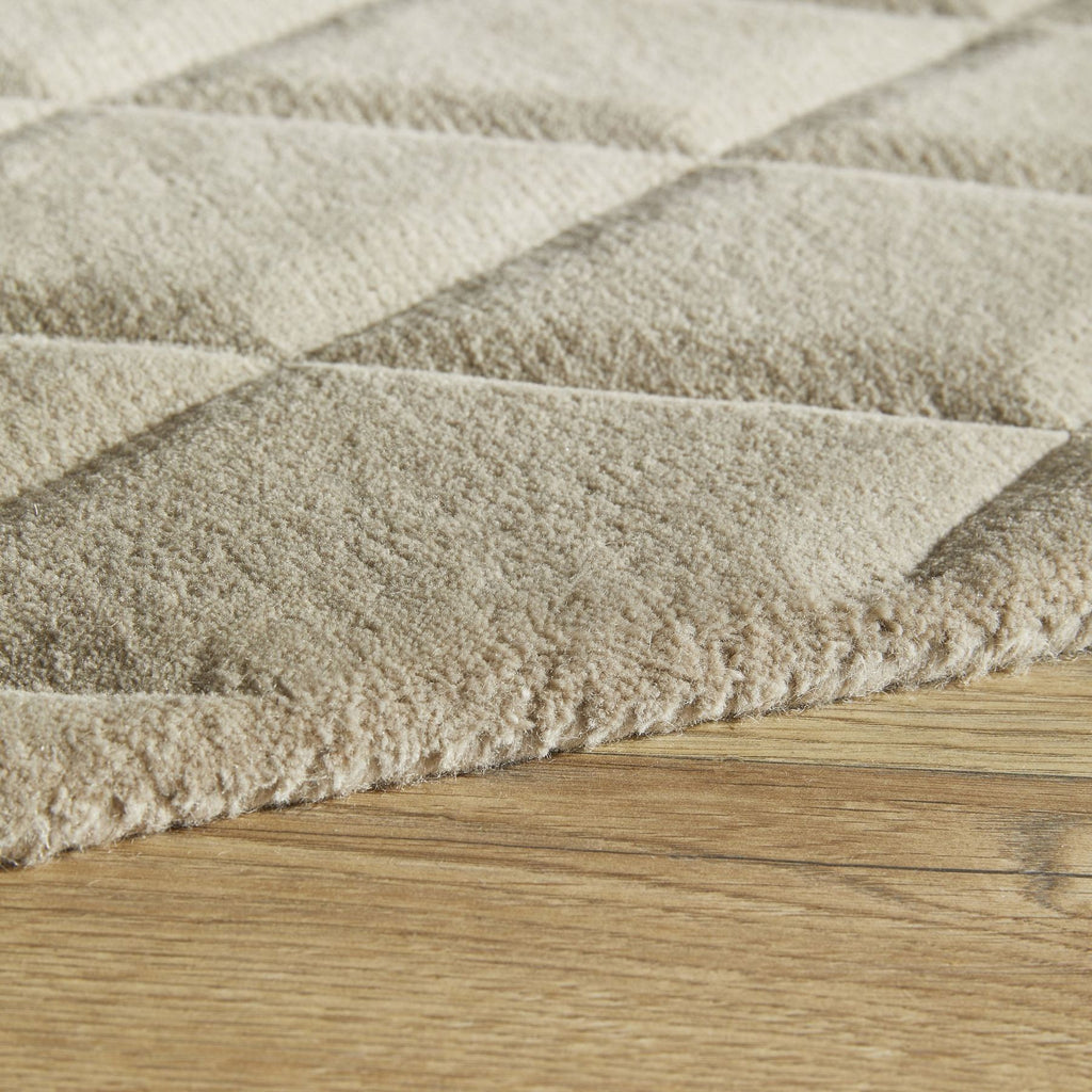 Priory Diamonds Taupe Wool Rug