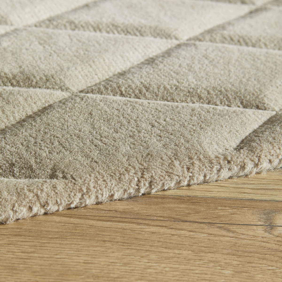 Priory Diamonds Taupe Wool Rug