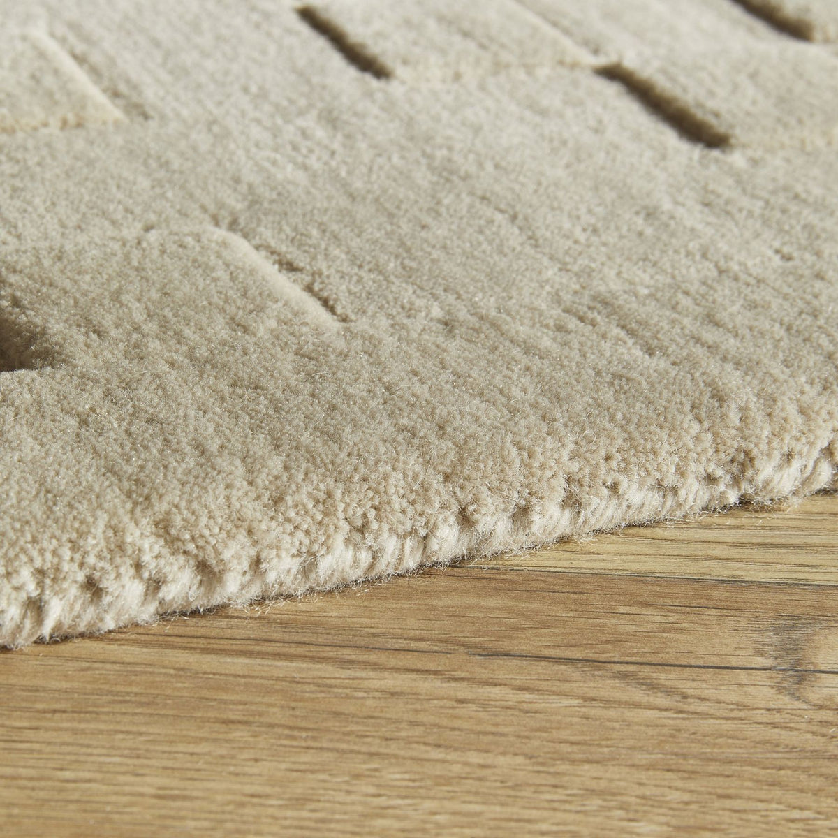 Priory Squares Beige Wool Rug