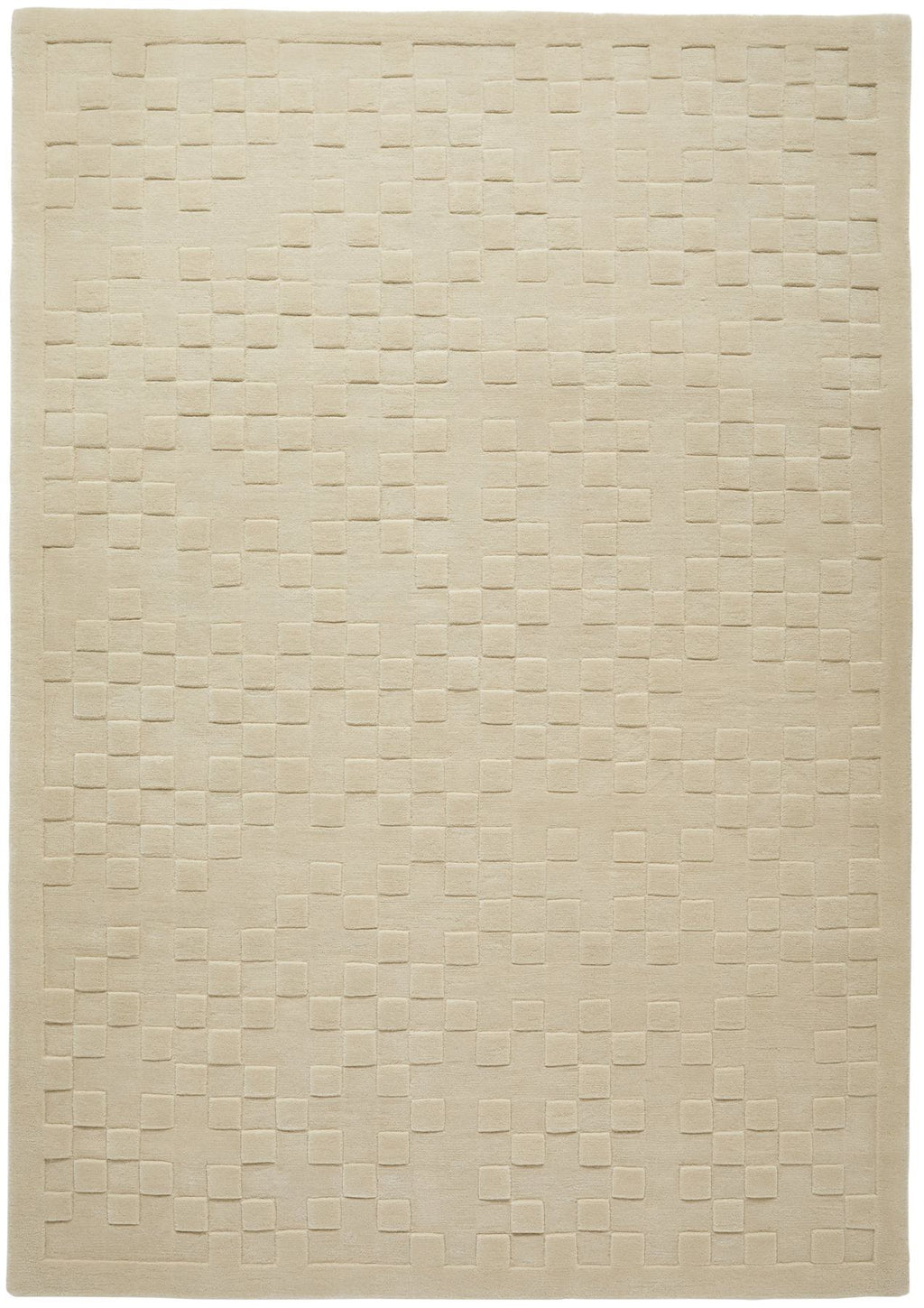 Priory Squares Ivory Wool Rug