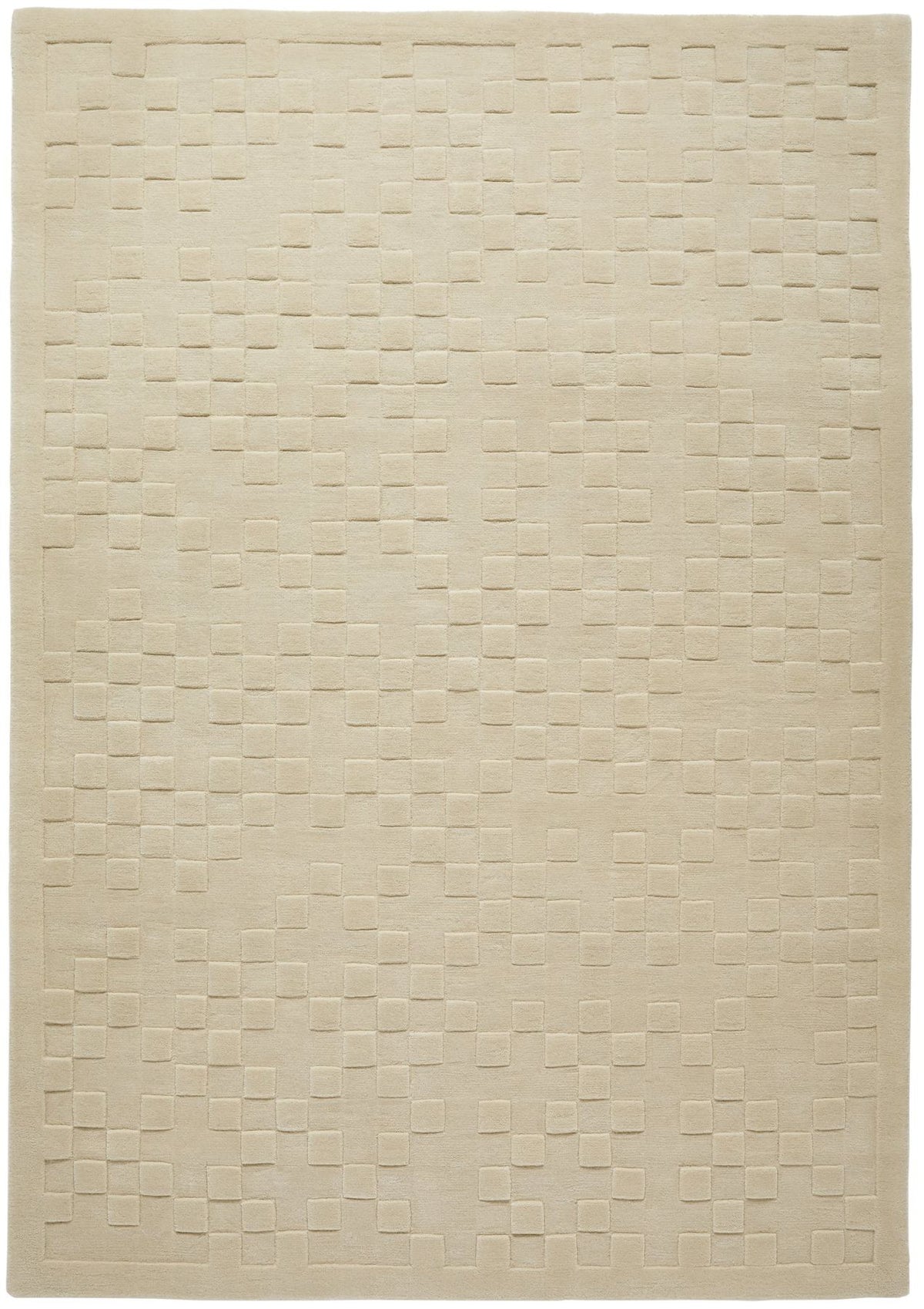 Priory Squares Ivory Wool Rug