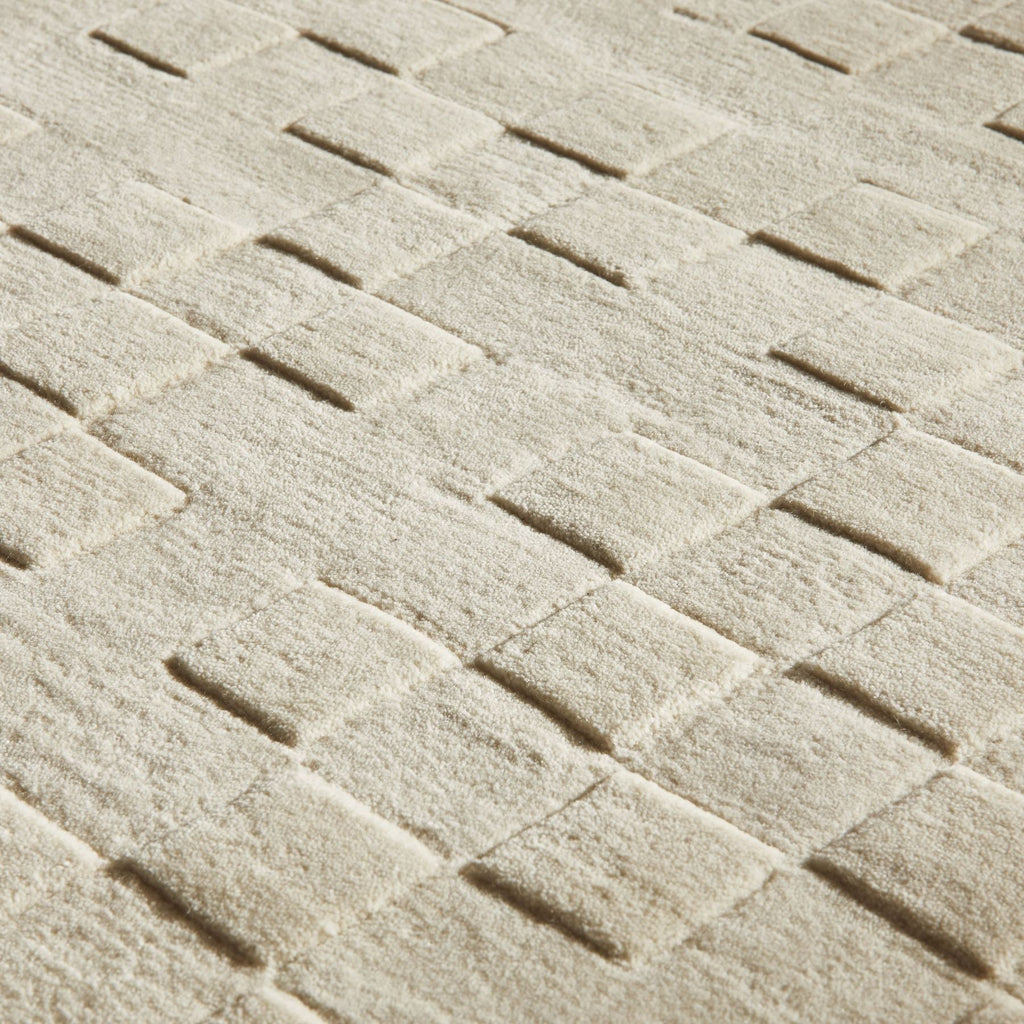 Priory Squares Ivory Wool Rug