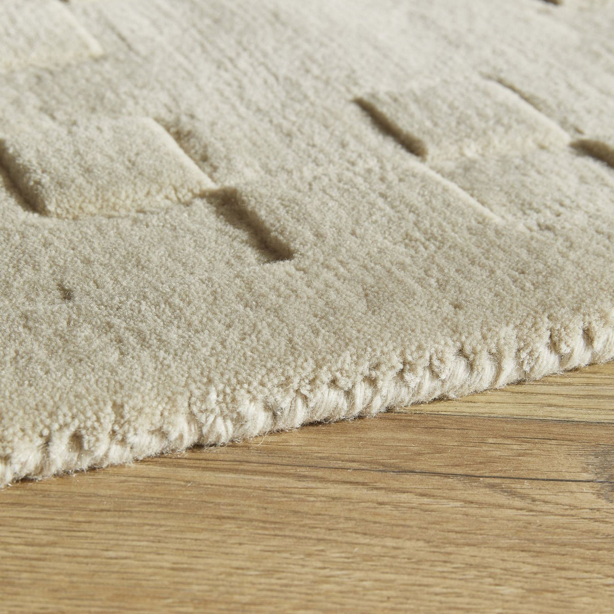 Priory Squares Ivory Wool Rug