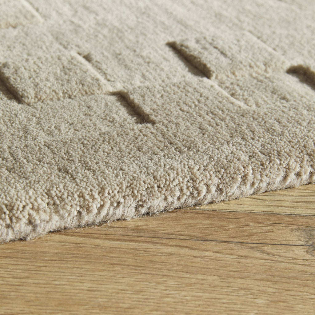 Priory Squares Taupe Wool Rug