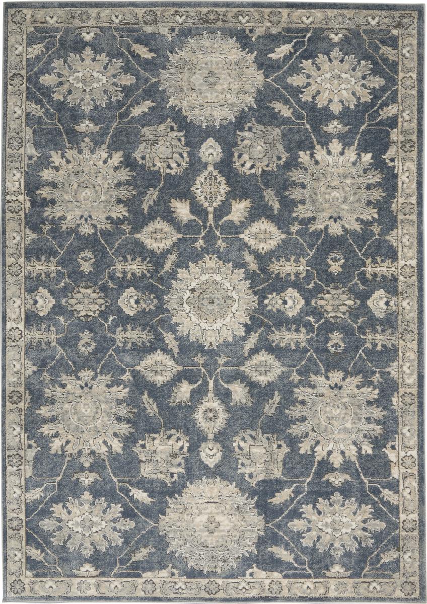 Quarry Floral Blue Beige Rug