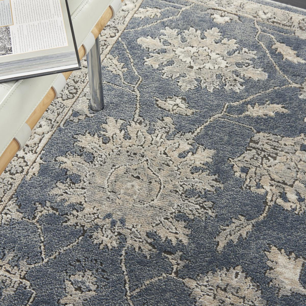 Quarry Floral Blue Beige Rug