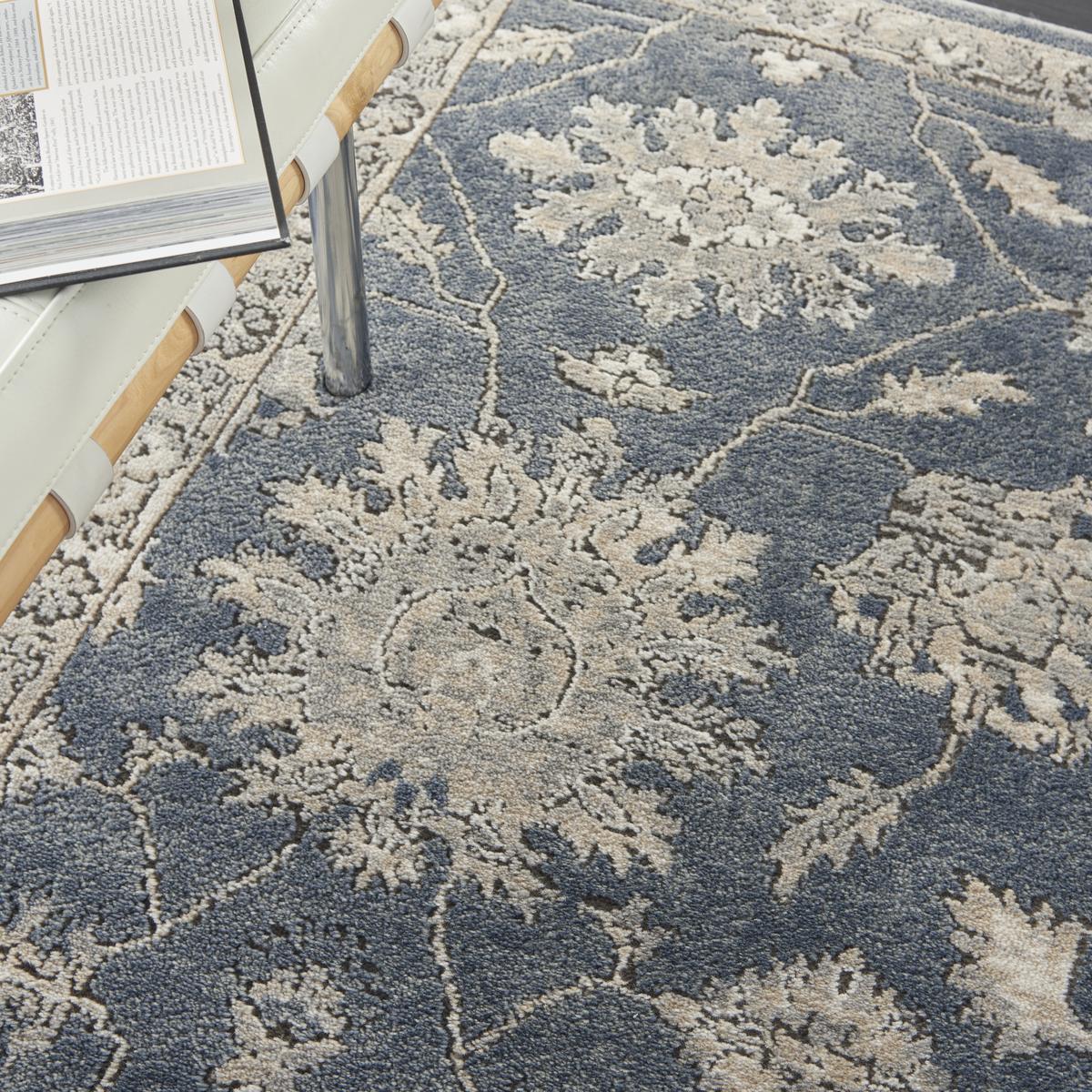 Quarry Floral Blue Beige Rug