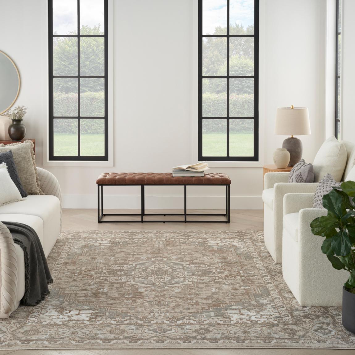 Quarry Medallion Beige Rug