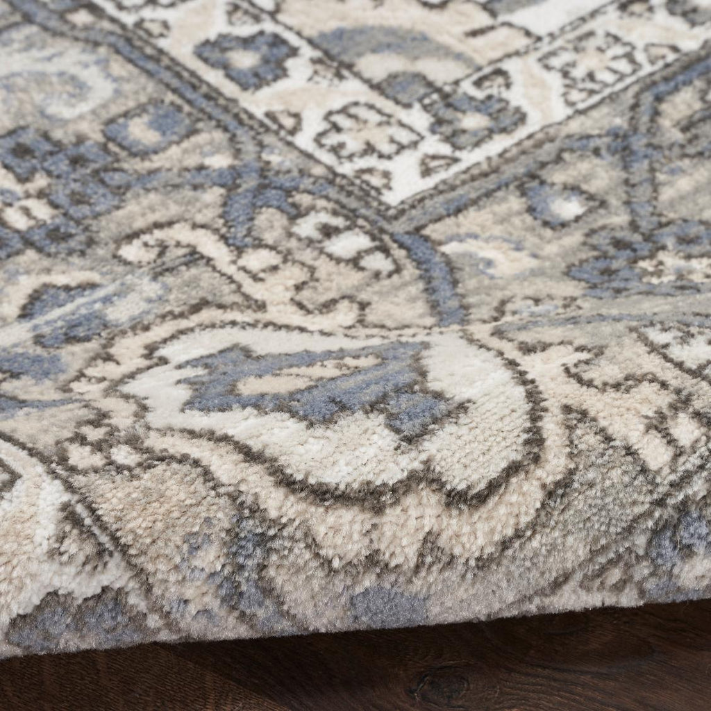Quarry Medallion Ivory Blue Rug