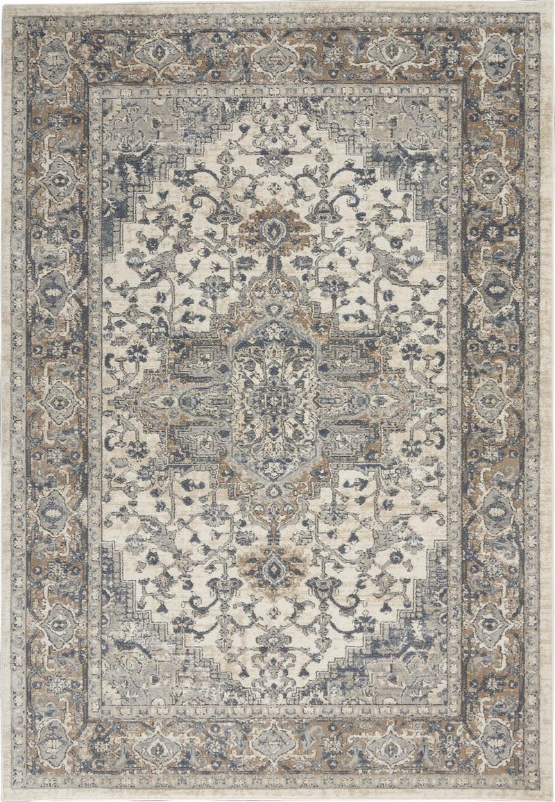 Quarry Medallion Ivory Grey Rug