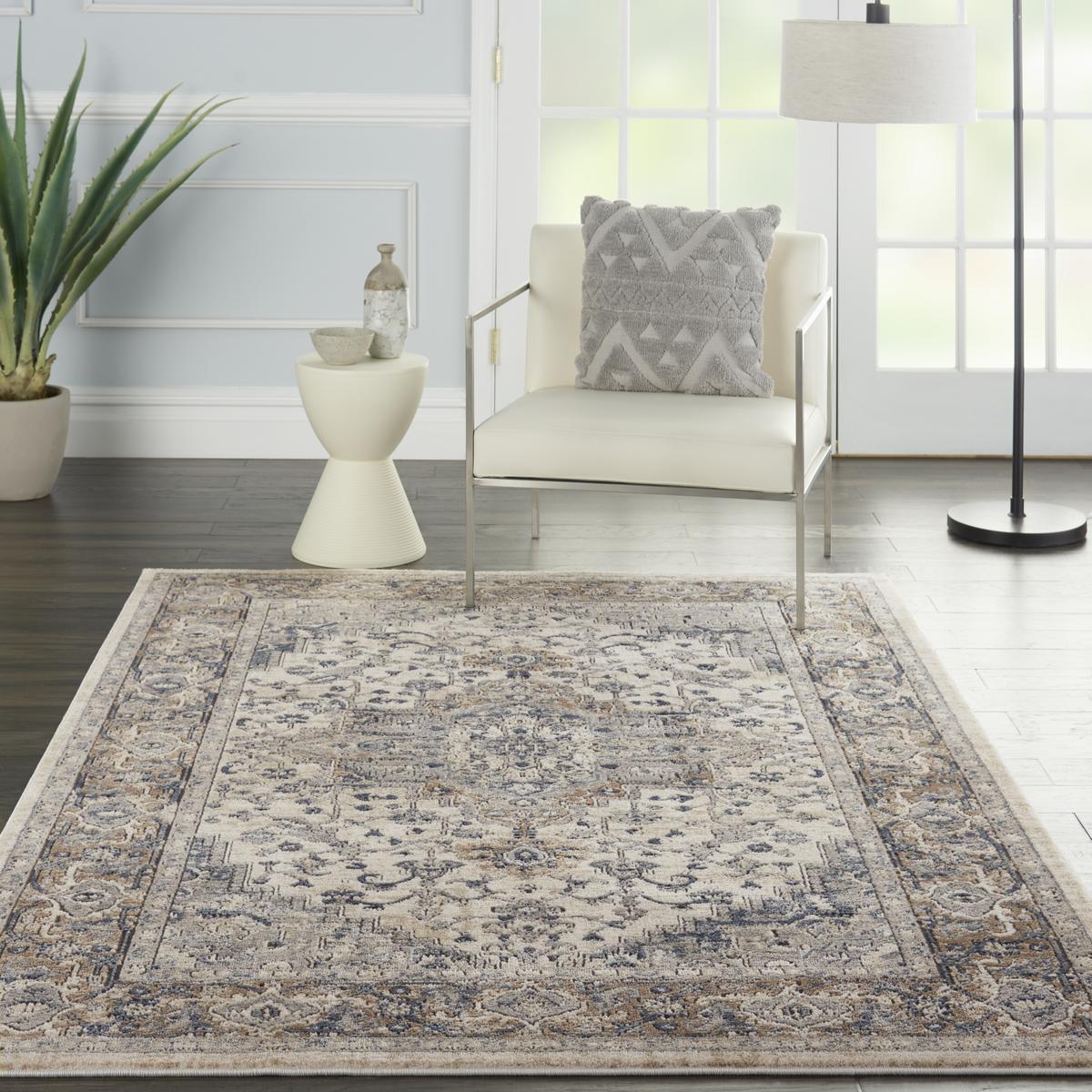 Quarry Medallion Ivory Grey Rug