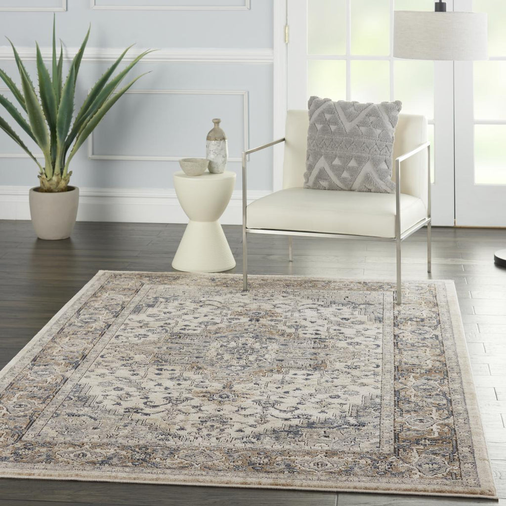 Quarry Medallion Ivory Grey Rug