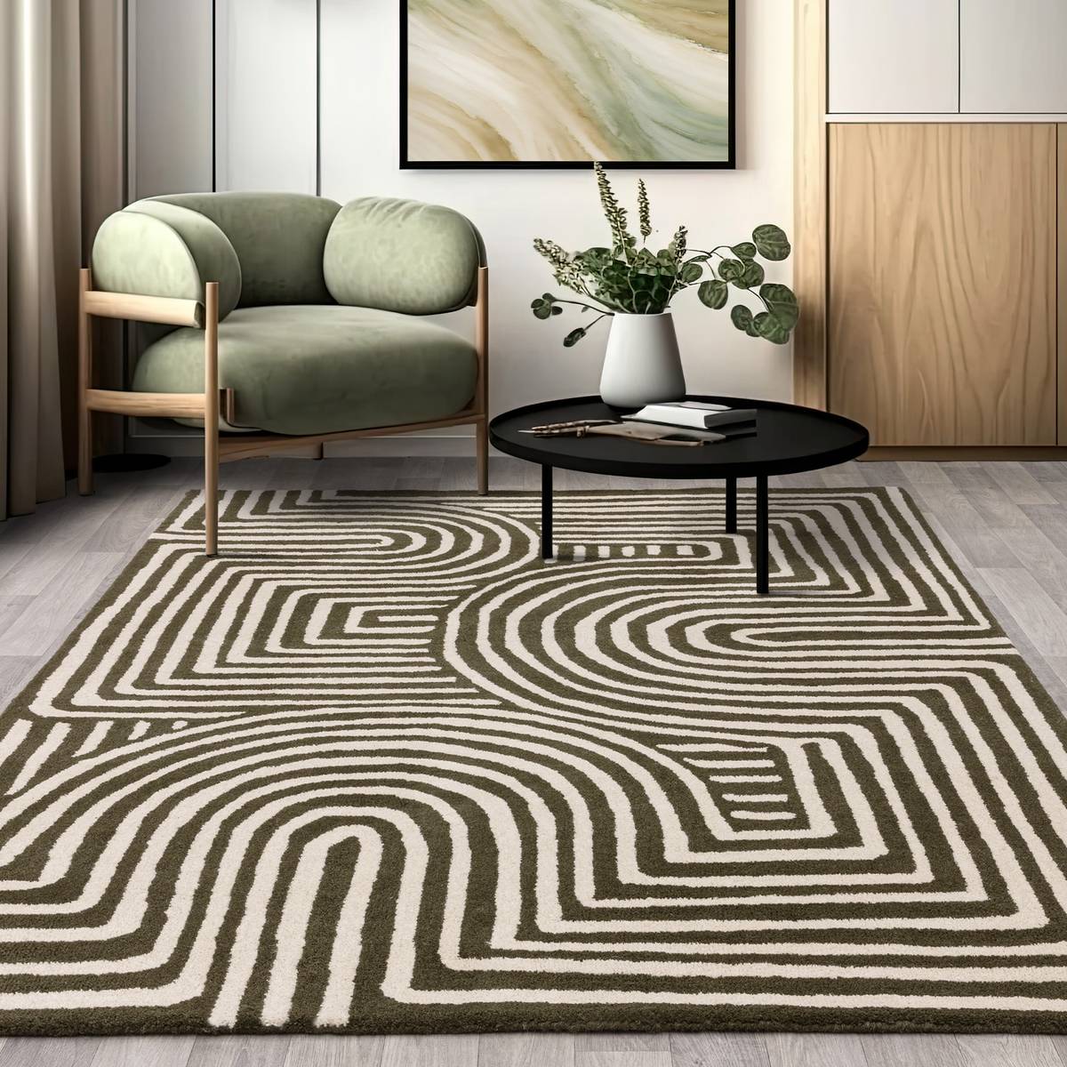 Reef Curve Forest Rug