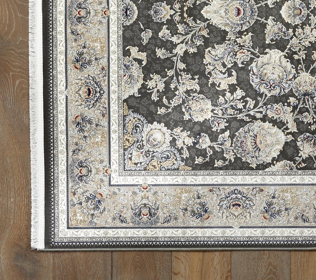 Royalty Floral Dark Grey Rug