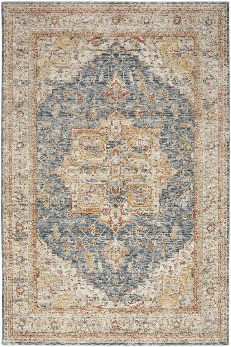 Sahar Medallion Ivory Blue Rug