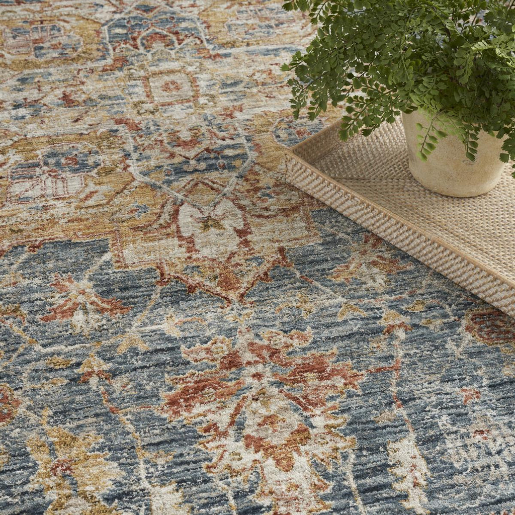 Sahar Medallion Ivory Blue Rug